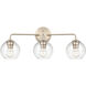 Solmer 3 Light 25.5 inch Modern Gold Bathroom Vanity Light Wall Light